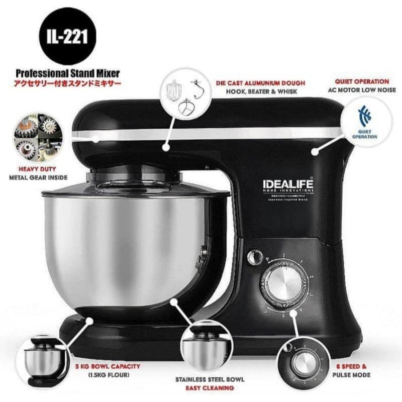 IDEALIFE IL-221 ORIGINAL Professional Stand Mixer - Mixer Berdiri Multi Speed