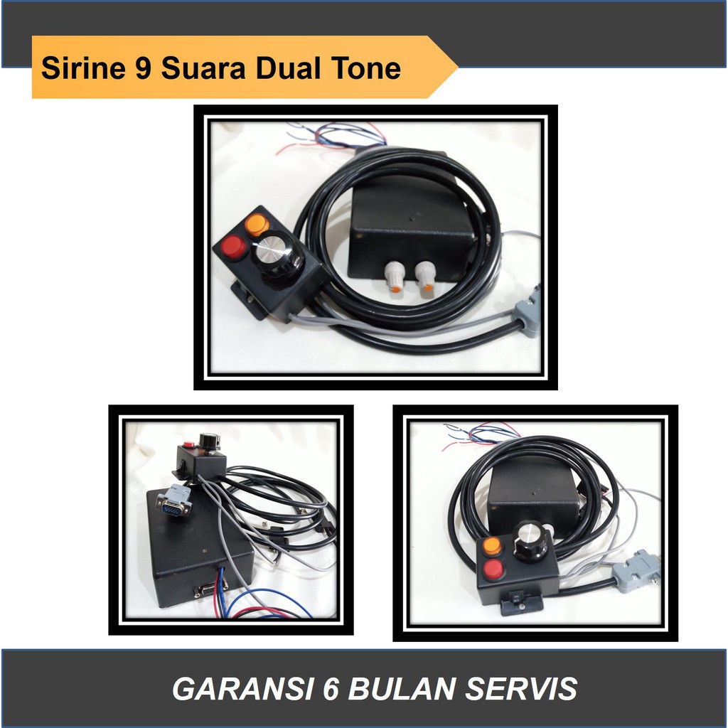 Sirine 9 suara Dual Tone 40 Watt, Sirene rakitan motor mobil, Klakson TOA Whelen Landun Senken