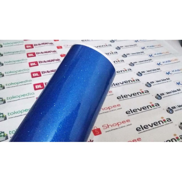 Scotlite Skotlet Stiker blue biru muda transparan glitter metalik