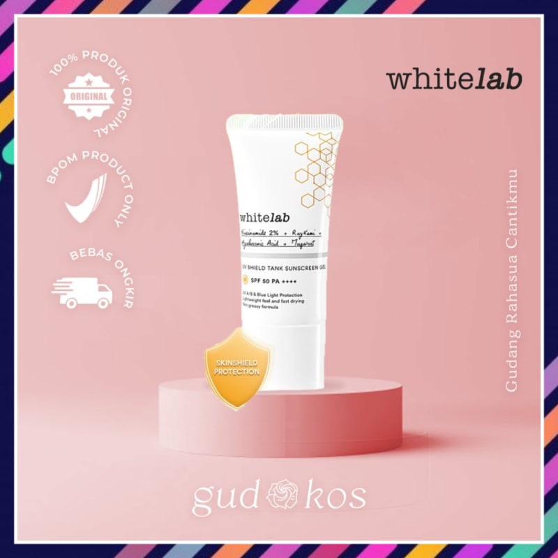 Sanblok Wajah SPF 50 WHITELAB Sunblok Sanblock Anti Air Untuk Berenang Sun Screen UV Shield Tank Sun