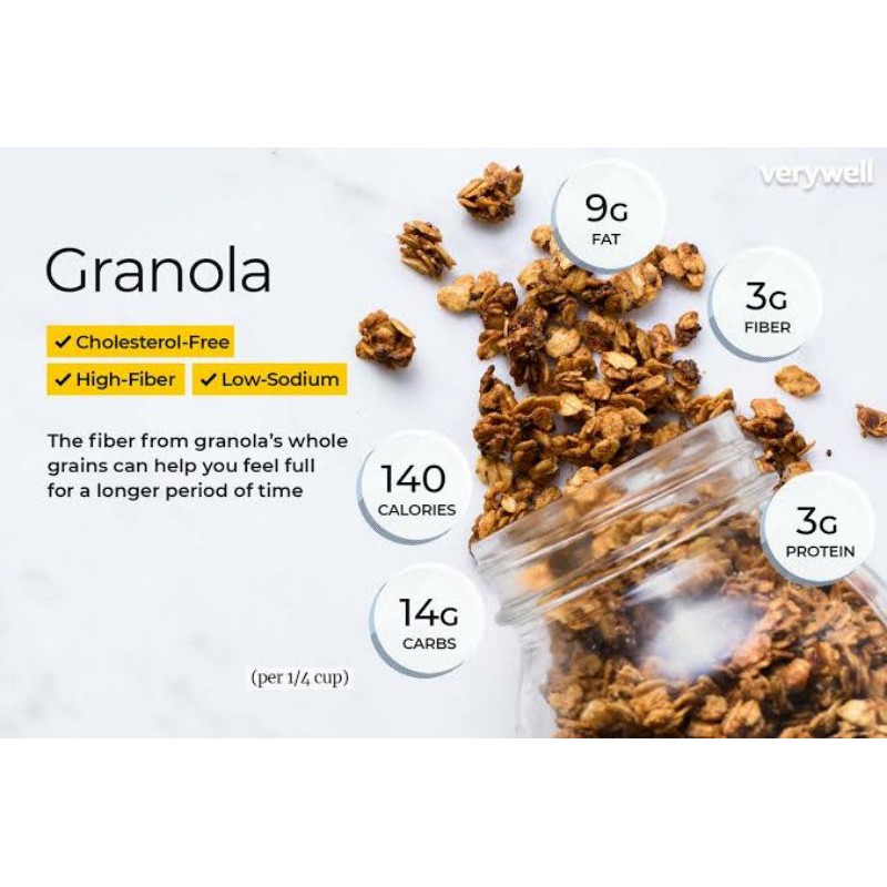 

GRANOLA 450gram MAKANAN DIET CEMILAN SEHAT NON MSG NON PENGAWET TRIO NATURAL HALAL MUI