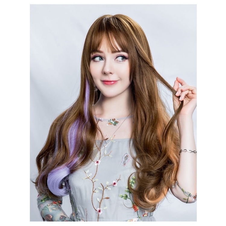 Hair Clip Curly Color Rambut Palsu Keriting Panjang 55cm Cat Rambut Pewarna / Bs