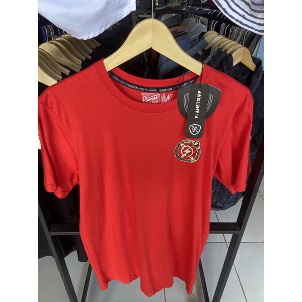 KAOS PLANET SURF  BM ORI MIRROR 1:1 PREMIUM SURF PRIA / KAOS MERAH