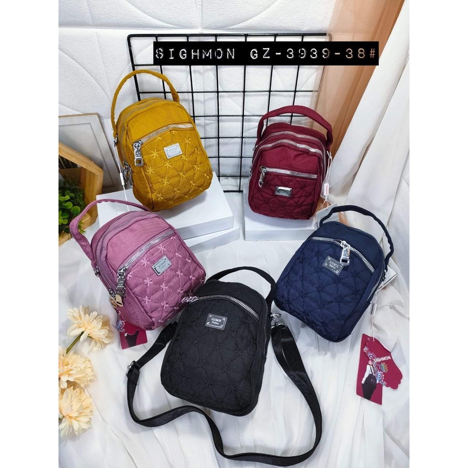 Tas Slempang Wanita Tas Sighmon 3939-38 Bahan kanvas. Tas Wanita Tas Sighmon ORI Tas Sighmon Slempang TERBARU BISA BAYAR DITEMPAT!!!!