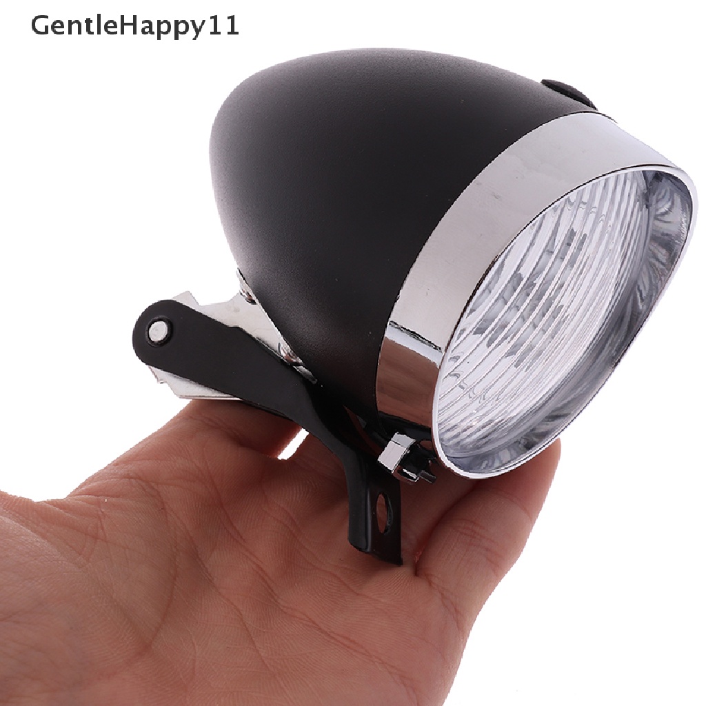 Gentlehappy 3led Retro Sepeda Bike Front Light Headlight Lampu Senter Vintage