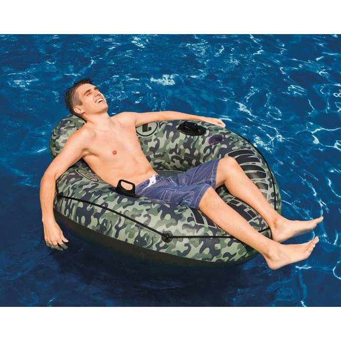 Jual Intex Camo River Run Motif Army  Ban Pelampung Renang Sandaran Dewasa Berkualitas