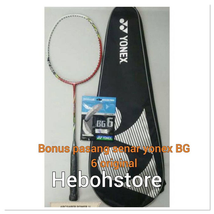 Jual Free Pasang Raket Badminton YONEX ARCSABER POWER 1i Komplit SET ORI Limited
