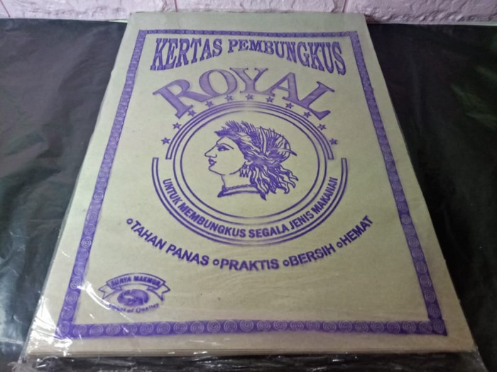 (1 pack) ROYAL Kertas Nasi Pembungkus Makanan / Kertas Nasi Coklat