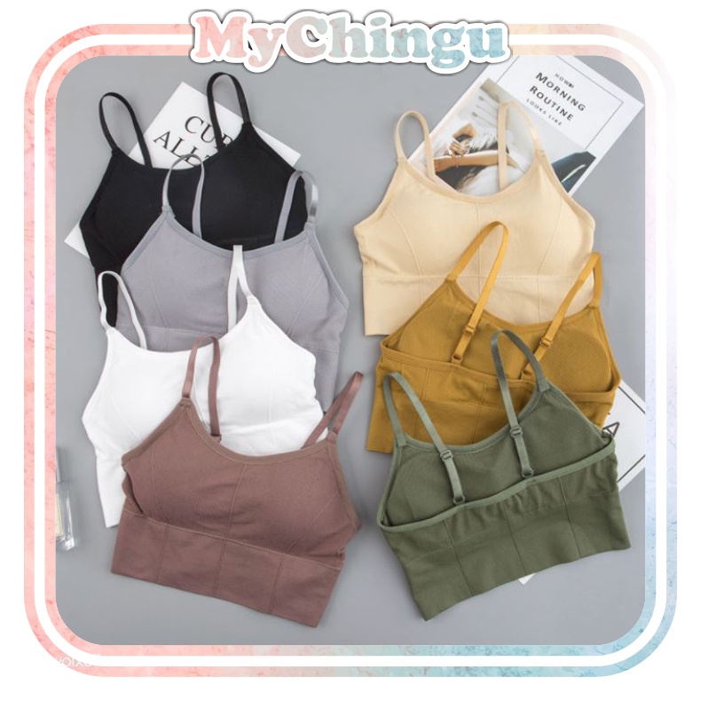 ❀ Chingu ❀ PW059  (Bahan Tipis) COD Bra Wanita Push Up Olahraga Sport Gym Tanpa Kawat Pakaian Wanita Sexy Import Murah Surabaya