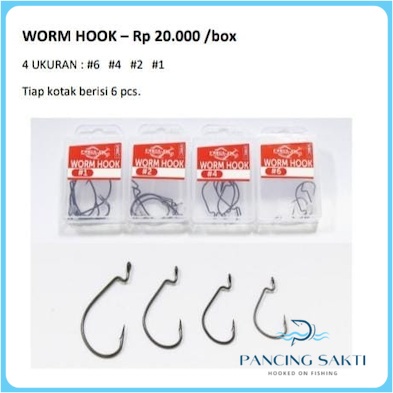 Mata Kail Pancing RELIX NUSANTARA Worm Hook Isi 6pc Pengait Alat Pancing Pancingan Relik Reliks Nusa