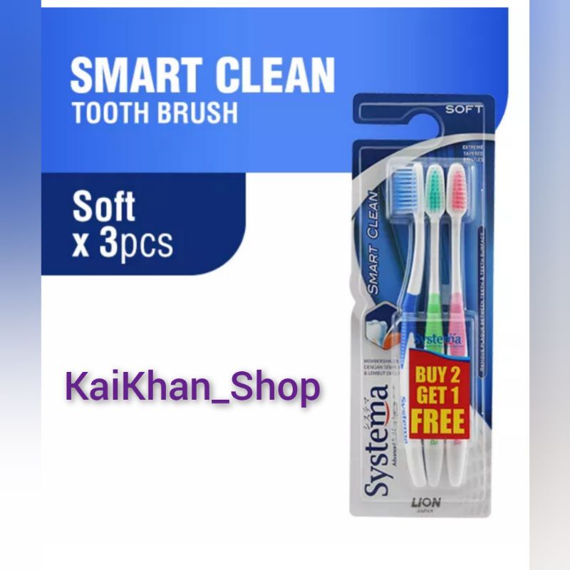 SYSTEMA Toothbrush Smart Clean [ Sikat Gigi isi 3 ] Random