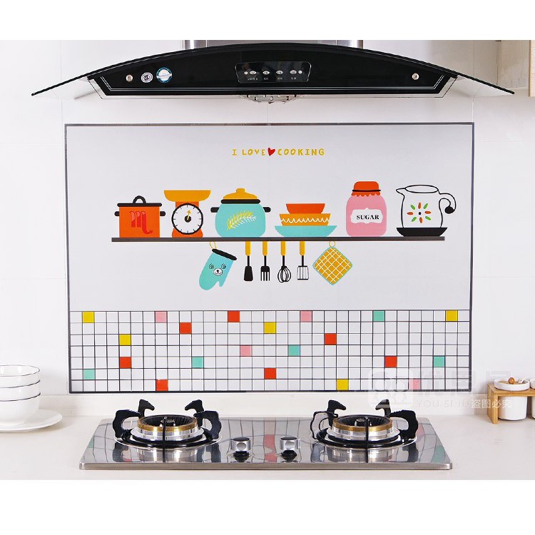 Sticker dapur dinding anti kotor / Wallpaper dapur anti minyak stiker dapur stiker dinding