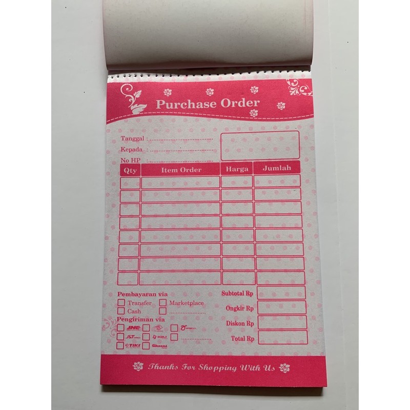 

NOTA OLSHOP 2 PLY, NOTA NCR, NOTA KECIL, NOTA NON CUSTOM