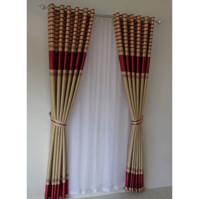 Gorden minimalis motif zebra Gorden blackout bludru