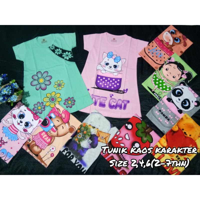 Tunik kaos anak 2 - 7 tahun