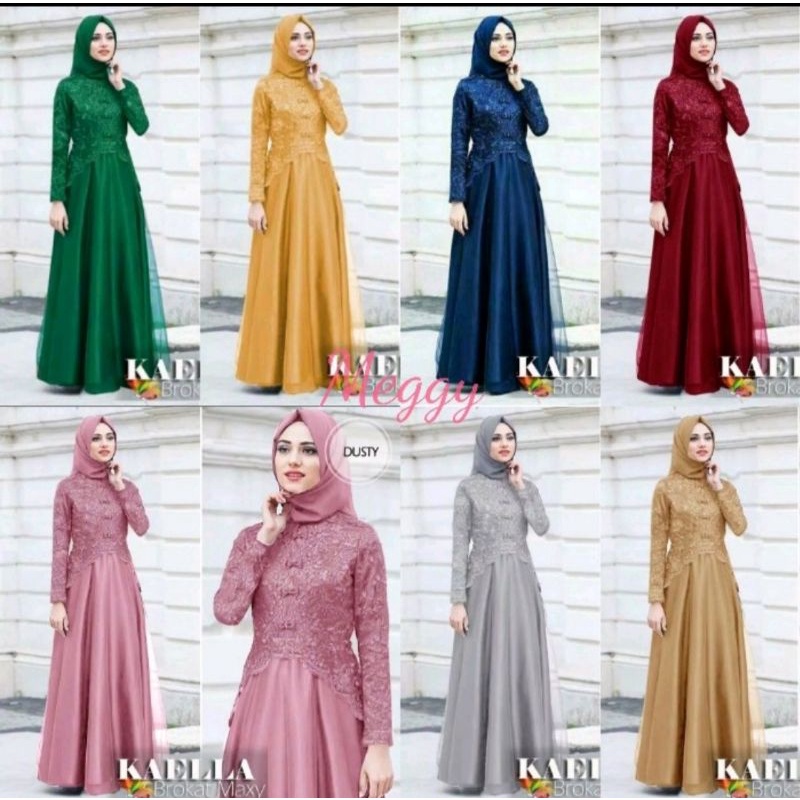 KAELLA MAXY DRESS / GAMIS KAELLA TERBARU / DRESS BRUKAT KAELLA / GAMIS MAXY BRUKAT / GAMIS PESTA / GAMIS BRUKAT JUMBO/ GAMIS BROKAT JUMBO