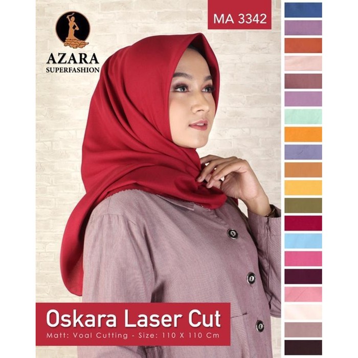 JILBAB SEGI EMPAT OSKARA VOAL.HIJAB OSCARA VOAL LASER CUT.KERUDUNG LASER BY AZARA-ABU SMU