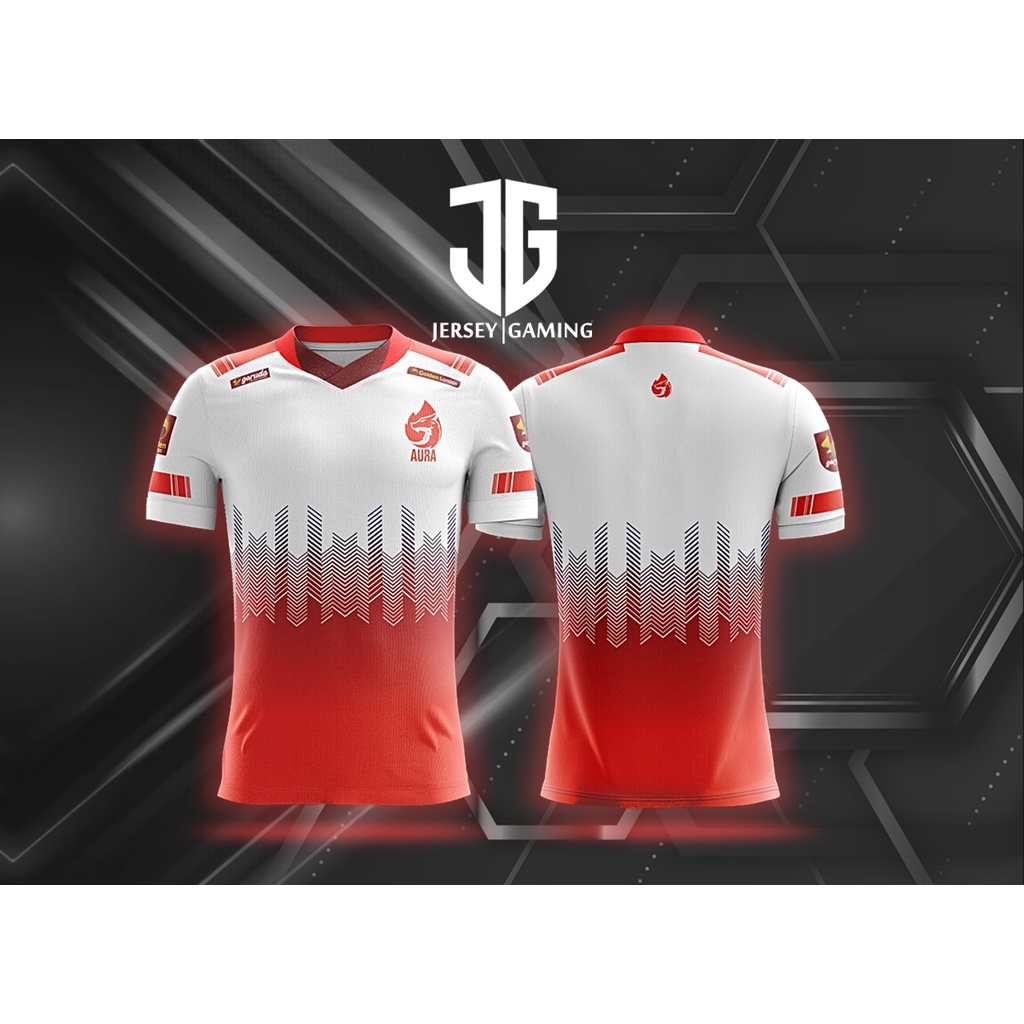 Jersey Aura Baju Kaos gamING Aura Esport Anak dan Dewasa Gaming FF Pubg Mlbb (free Nickname)