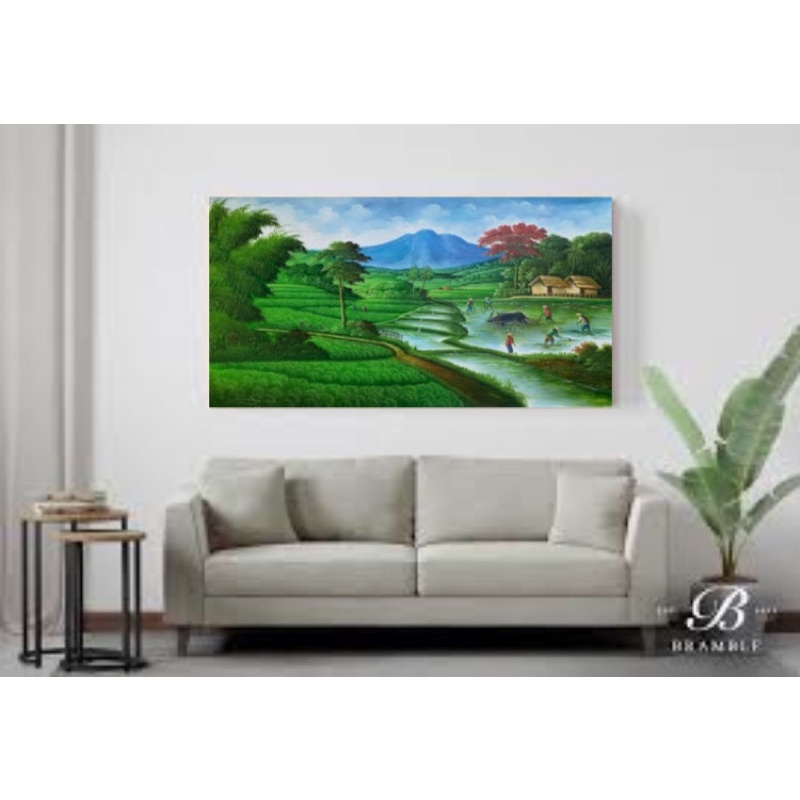 lukisan sawah ukuran 135 X 85