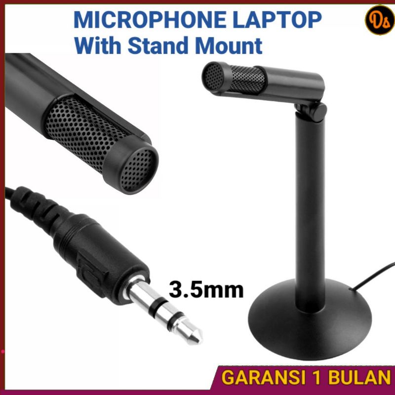 PROMO Mic laptop Microphone PC Microphone for Laptop 3.5mm with Stand Mount - SF-950 microphone laptop microfon laptop mikrofon laptop mic untuk laptop mic laptop zoom Andoer OMSK6RBK