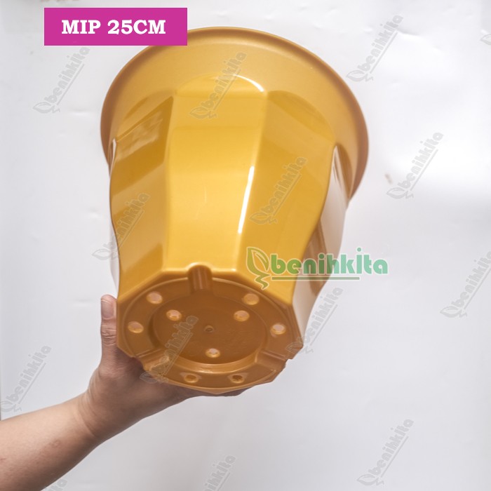 Pot Tanaman-Bunga Tinggi Warna Gold 25cm (MIP)