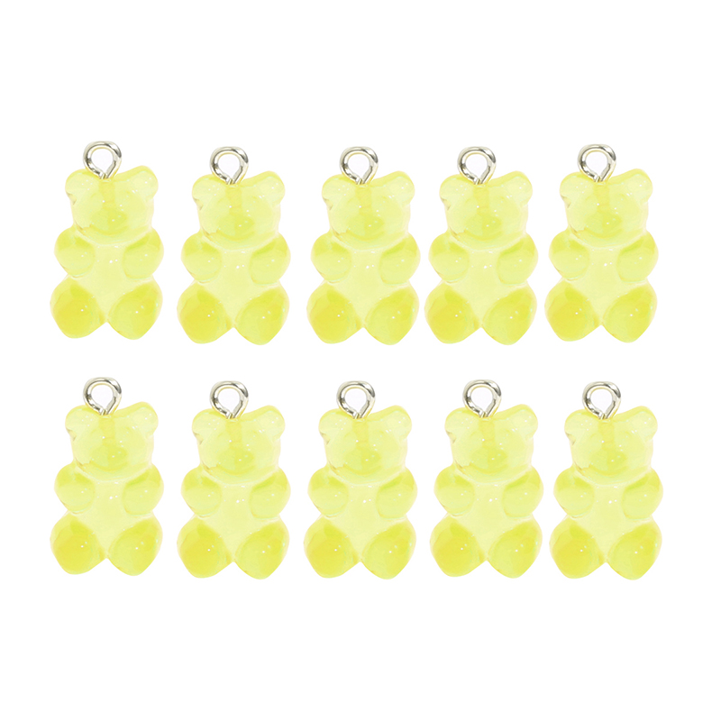 10pcs Liontin Bentuk Gummy Bear Bahan Resin Untuk Aksesoris Perhiasan Diy