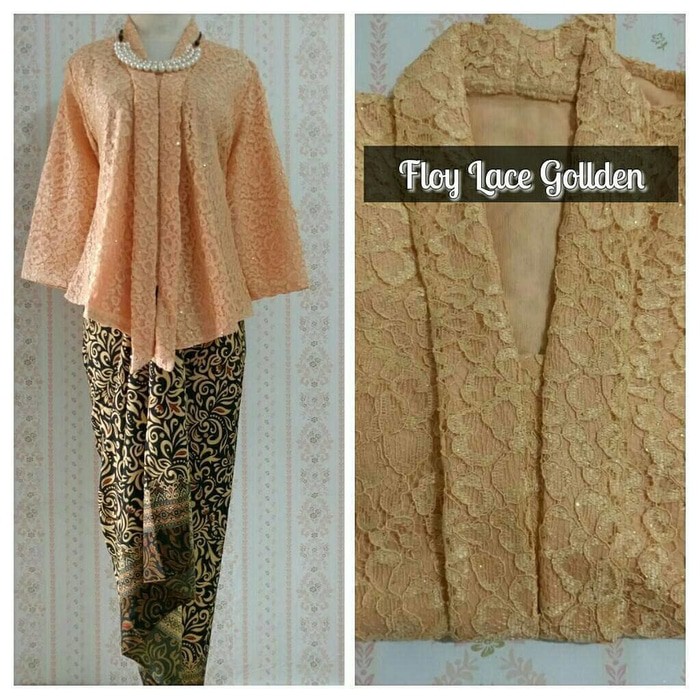 Kebaya Modern Setelan Floy Brukat / Floy Brokat Dusty Pink Bawahan Rok Lilit