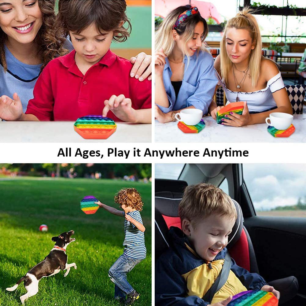 PUSH POP IT FIDGET TOY RAINBOW MAINAN ANAK BUBBLE SENSORIK TOYS STRESS RELIVER BUBBLE-2