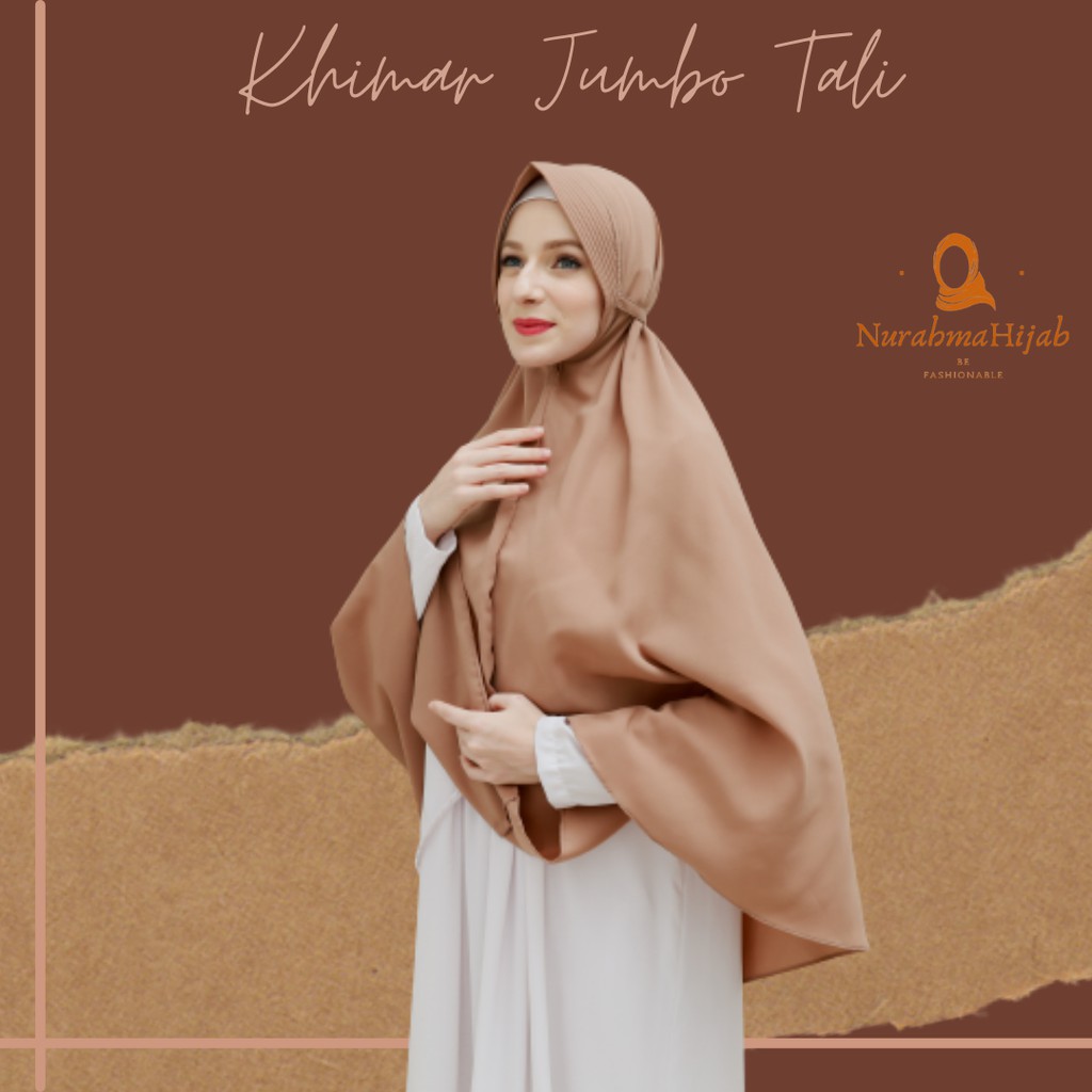 Khimar Jumbo Tali Bahan Wollpeach Premium Bergo Maryam Jumbo Ped Wolfis