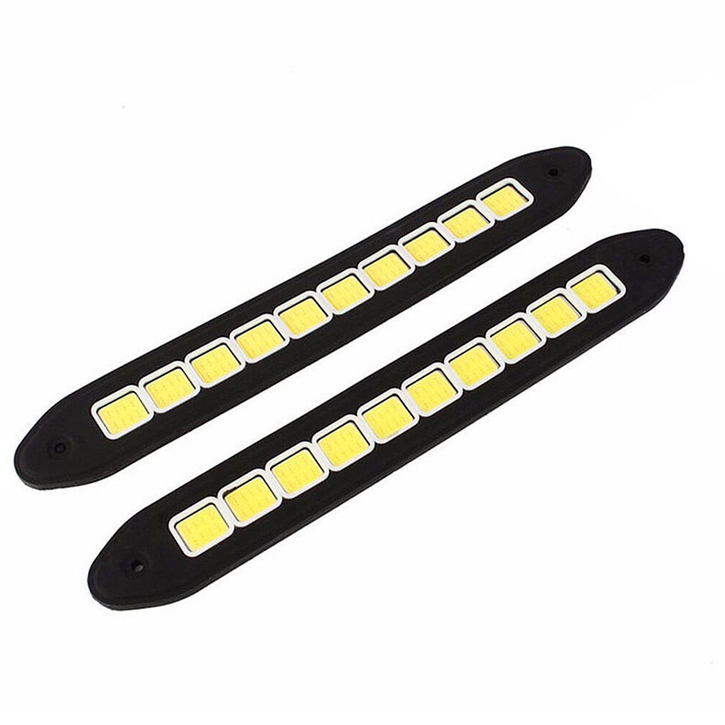 (LUCKID) 1pc Lampu Strip 10-led COB 12V Untuk DRL / Foglamp Mobil