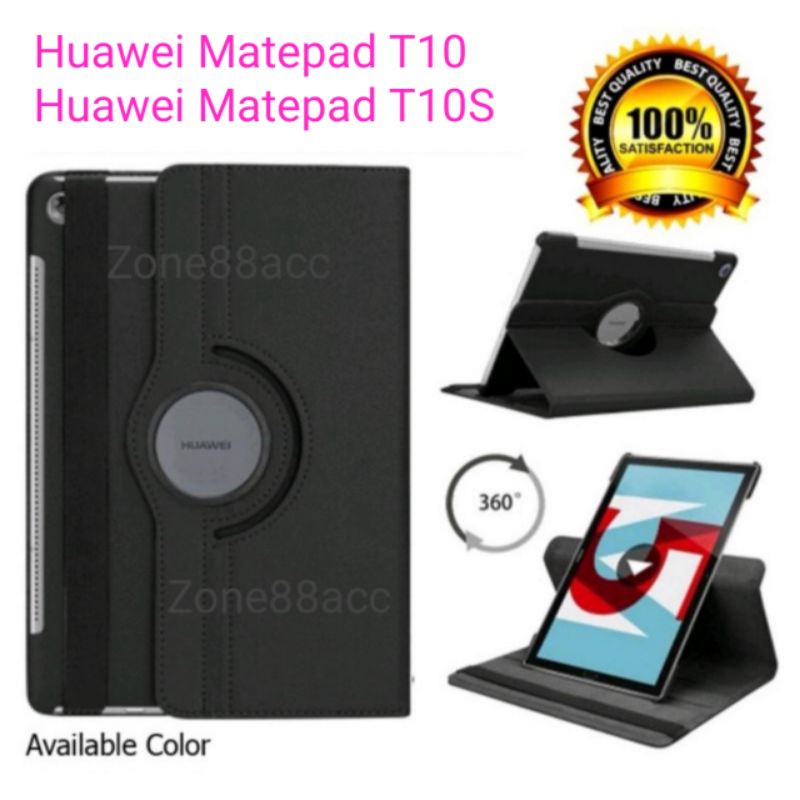 Case Huawei Matepad T10S Sarung Rotary Leather Flip Folio Book Cover Casing Smartcase T 10 T10 S 10S