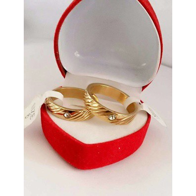 cincin couple titanium gold