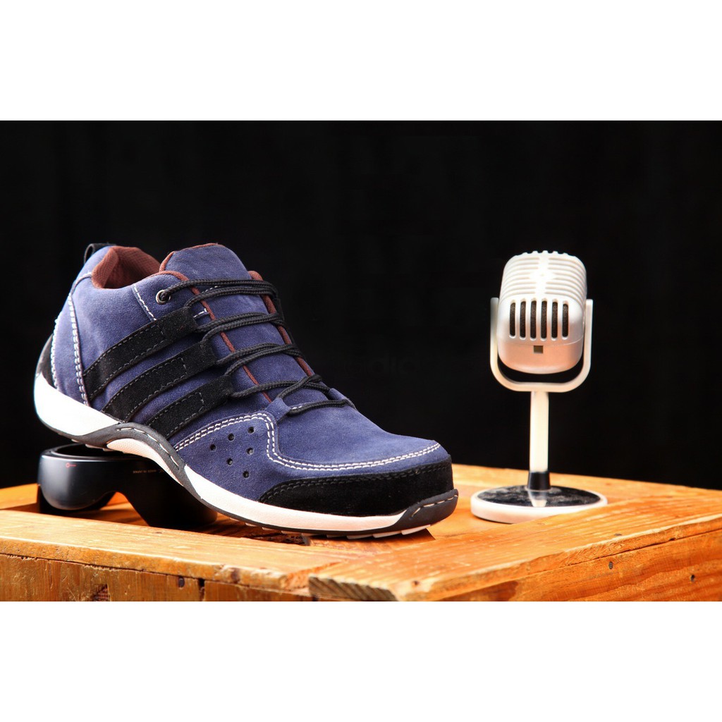 MS Shoes - Sepatu Pria Adidas Felix Navy Sneakers Safety Ujung Besi Snekers Hiking Outdoor Gurun