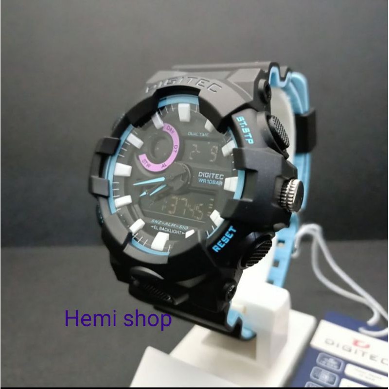 JamTangan aksesoris fashion jam DIGITEC jam tangan pria Analog Digital Strap Karet DA-4112T Origina