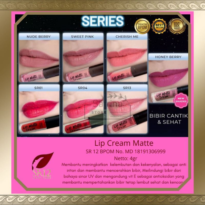 Lip SR12 Lip Matte Cream BPOM Lip Matte SR12 Lip Cream Sr12