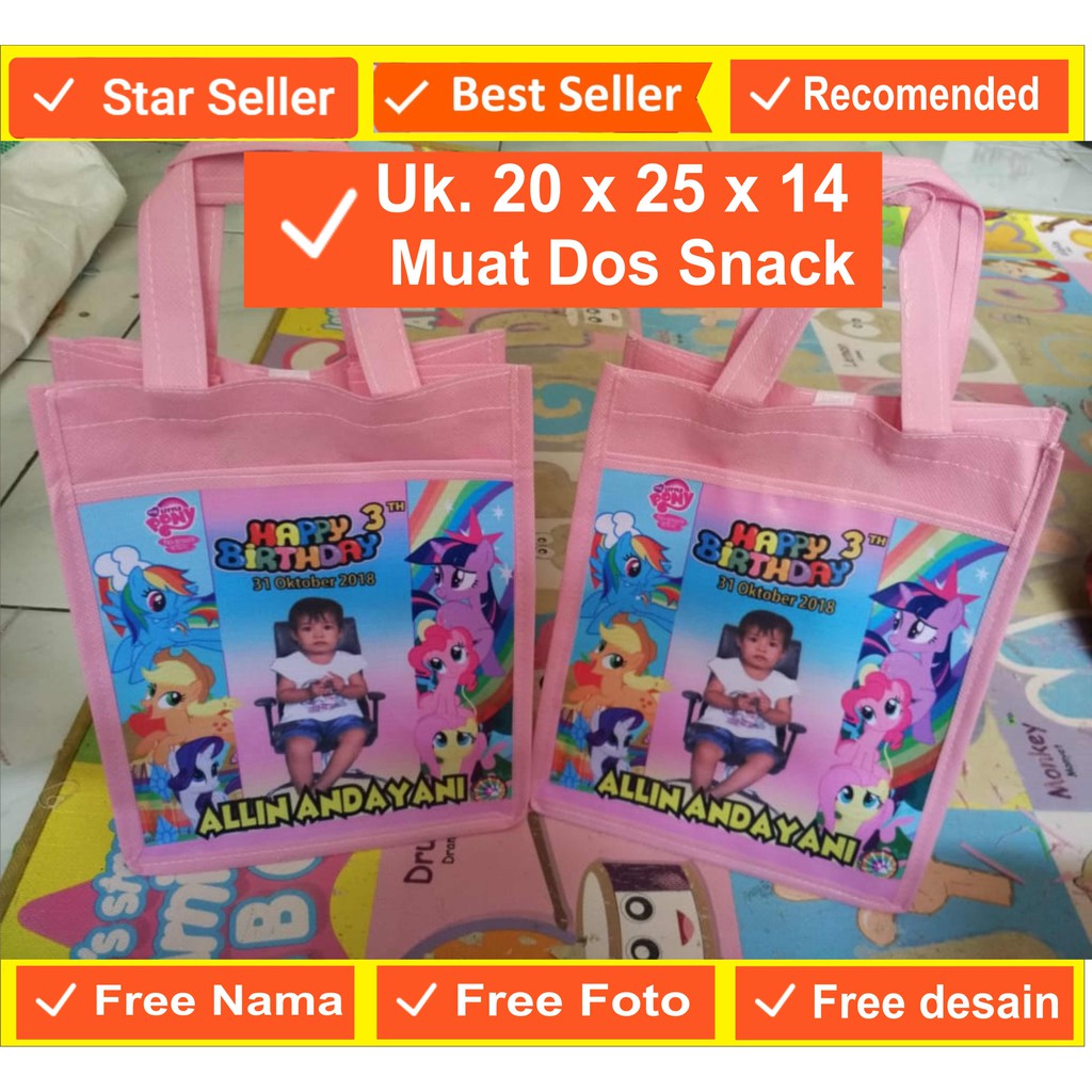 

(COD) Tas Ultah model SAKU depan,Tas Souvenir Ulang Tahun Anak,Tas Kantong Jinjing, Goodie bag ultah
