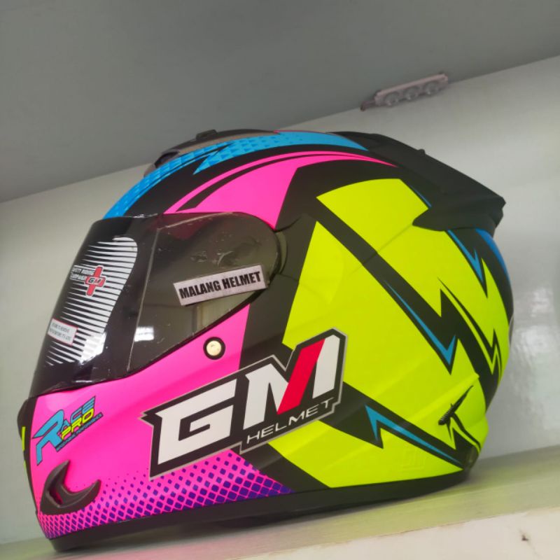 Helm GM Race Pro FLASH Black Pink Doff (Ongkir Termurah 2kg)