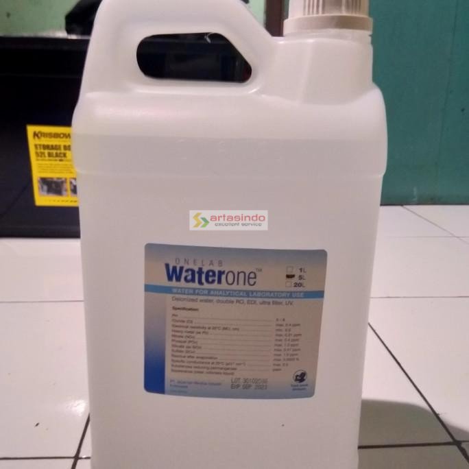 Onemed Water One 5 Liter Waterone Aquades Aquabidest Aquademin 5L