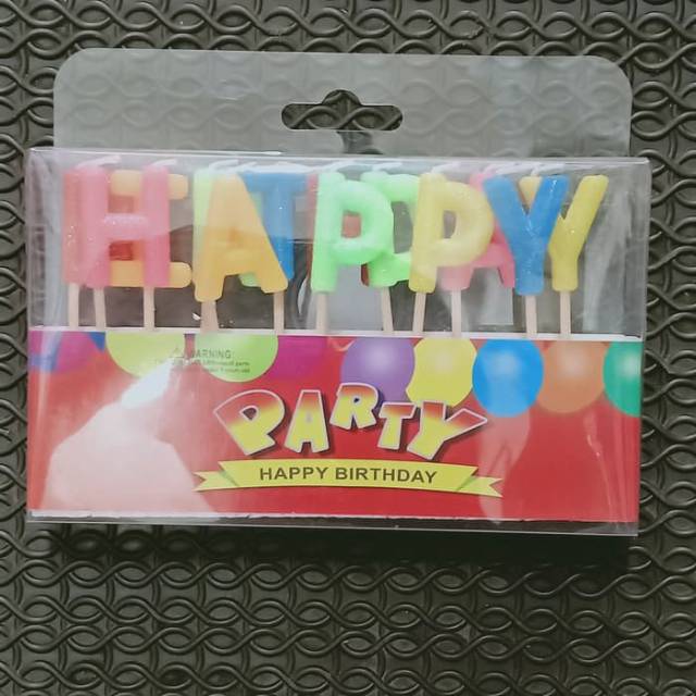 Lilin Ulang Tahun Huruf HAPPY BIRTHDAY Glitte