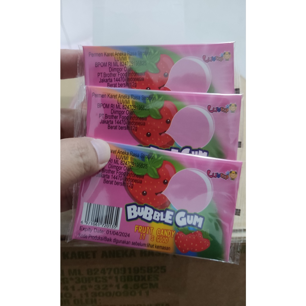 Jual Luvmi Bubble Gum Fruit Candy Permen Karet Amplop Box Isi 30 Pcs