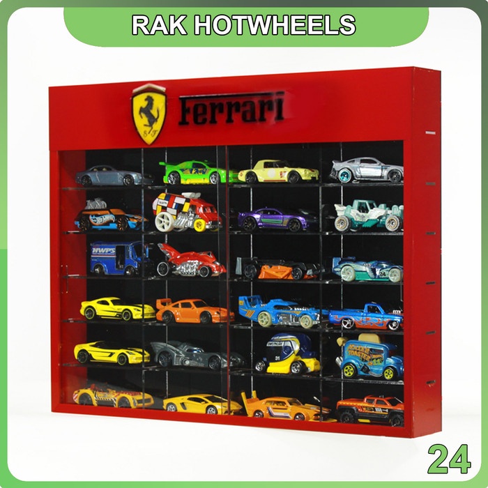 

Grosir Rak Hotwheels LOGO Ferrary 1:64 Isi 24