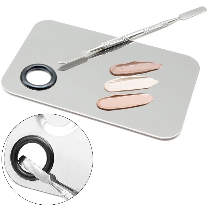 【New Year Sale】 Stainless Steel Cosmetic Makeup Mixing Palette Foundation Blending Tools