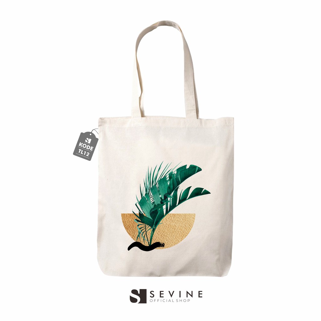 Sevine Tote Bag Resleting Tas Wanita Totebag Tropical Series - TL