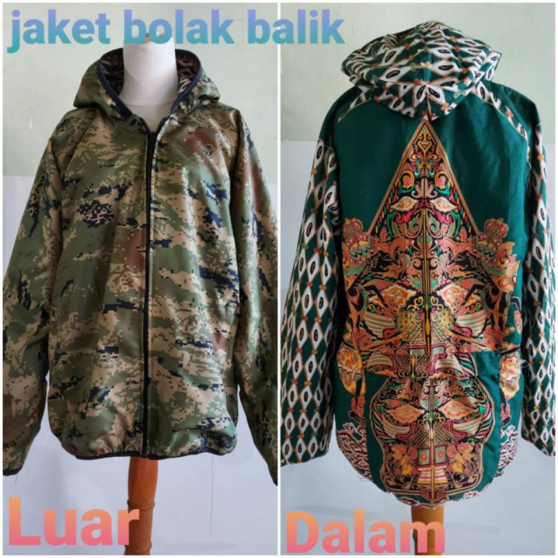 Jaket unik Jaket bolak balik Jaket Batik