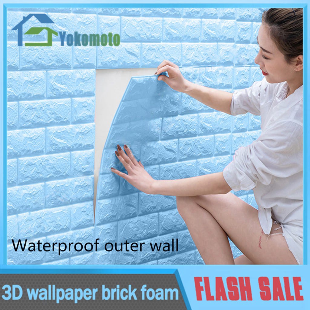 Wallpaper Dinding 3D Foam Motif Batu Bata Walpaper 3D Foam Murah High Quality