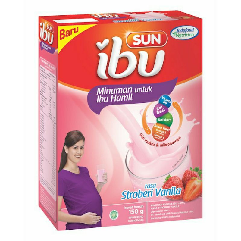 

sun susu ibu hamil vanilla vanila stroberi 150gr