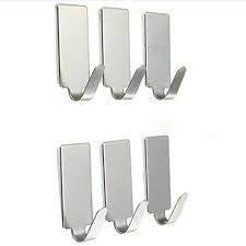 Gantungan Hook Stainless Steel Isi 6 Tempel Dinding - Advanced Stainless Wall Hook Serbaguna