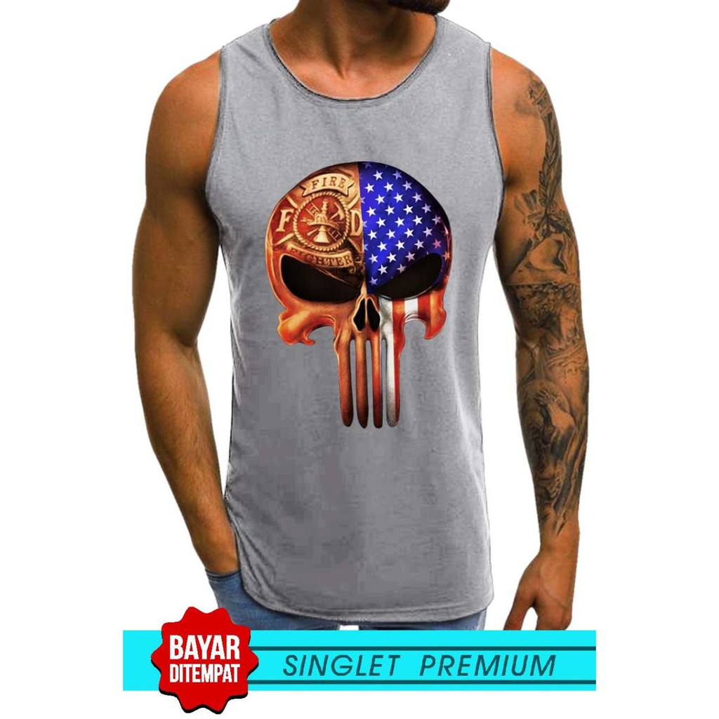 SINGLET LEKBONG PRIA (PUNISHER BDR) / SINGLET LEKBONG GYM /LEKBONG / SINGLET/KAOS DALAM PRIA/KUTANG