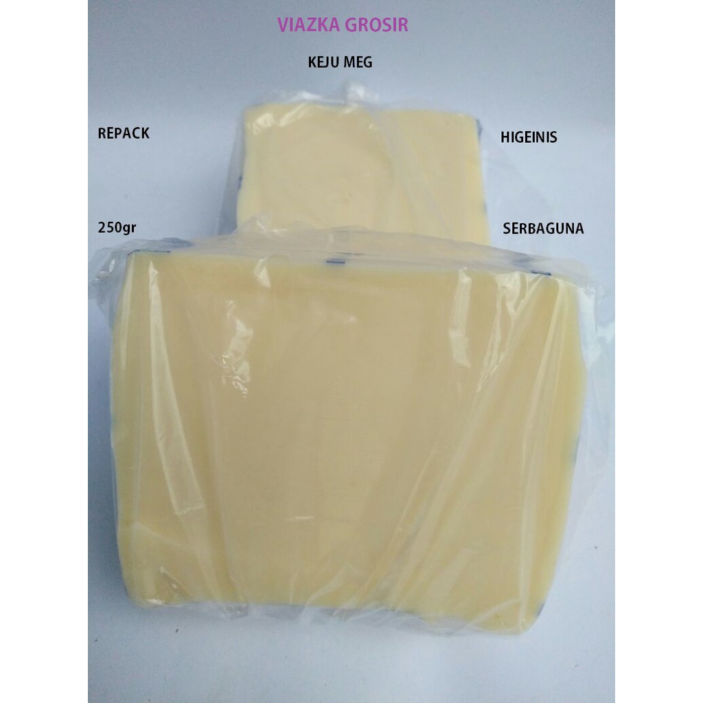 

KEJU MEG ,KEJU SERBAGUNA, KEJU OLAHAN, CHEESE CHEDDAR REPACK 250gr Rp. 13.750 / pcs