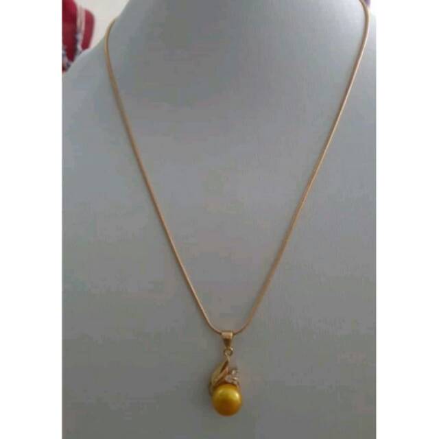 Kalung Mutiara Lombok/Mutiara Asli Lombok/kalung Rhodium